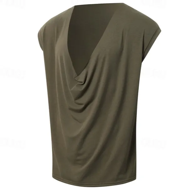 Men's Tank Top Vest Top Undershirt Sleeveless Shirt Sleeveless Deep V Summer Plain Fashion Designer Basic Classic Vacation Street Going out Black White Green Top Tee for Men