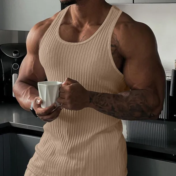 Men's Tank Top Vest Top Undershirt Sleeveless Shirt Sleeveless Crew Neck Summer Plain Fashion Designer Muscle Outdoor Going out Gym Black White Navy Blue Top Tee for Men