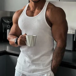 Men's Tank Top Vest Top Undershirt Sleeveless Shirt Sleeveless Crew Neck Summer Plain Fashion Designer Muscle Outdoor Going out Gym Black White Navy Blue Top Tee for Men