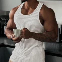 Men's Tank Top Vest Top Undershirt Sleeveless Shirt Sleeveless Crew Neck Summer Plain Fashion Designer Muscle Outdoor Going out Gym Black White Navy Blue Top Tee for Men