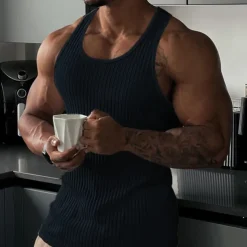 Men's Tank Top Vest Top Undershirt Sleeveless Shirt Sleeveless Crew Neck Summer Plain Fashion Designer Muscle Outdoor Going out Gym Black White Navy Blue Top Tee for Men