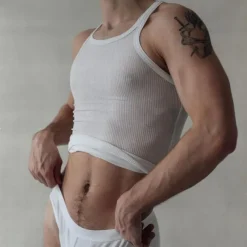 Men's Tank Top Vest Top Undershirt Sleeveless Shirt Sleeveless Crew Neck Summer Plain Pit Strip Fashion Designer Muscle Outdoor Going out Gym White Top Tee for Men