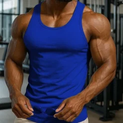 Men's Tank Top Vest Top Undershirt Sleeveless Shirt Sleeveless Crewneck Spring & Summer Plain Pattern Fashion Designer Vacation Street Going out Black White Royal Blue Top Tee for Men