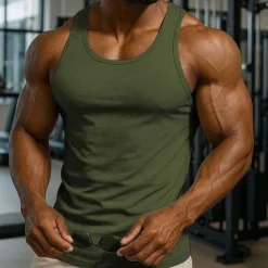 Men's Tank Top Vest Top Undershirt Sleeveless Shirt Sleeveless Crewneck Spring & Summer Plain Pattern Fashion Designer Vacation Street Going out Black White Royal Blue Top Tee for Men