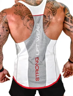 Men's Tank Top Vest Top Undershirt Sleeveless Shirt Sleeveless U Neck Summer Color Block Fashion Designer Basic Vacation Street Going out Black White Red Top Tee for Men