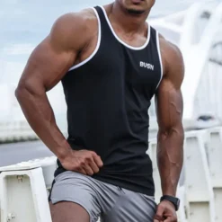 Men's Tank Top Vest Top Undershirt Graphic Tee Sleeveless Crew Neck Summer Graphic Letter Fashion Streetwear Muscle Print Sports & Outdoor Athleisure Gym Black White Green Top Tee for Men