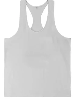 Men's Tank Top Vest Top Undershirt Sleeveless Shirt Sleeveless Round Neck Solid Colored Muscle Sports Gym Black White Yellow Top Tee for Men