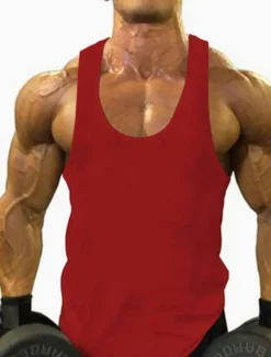 Men's Tank Top Vest Top Undershirt Sleeveless Shirt Sleeveless Round Neck Solid Colored Muscle Sports Gym Black White Yellow Top Tee for Men