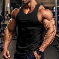 Men's Tank Top Vest Top Undershirt Sleeveless Shirt Sleeveless Crew Neck Summer Plain Fashion Designer Basic Classic Vacation Street Going out Black White Top Tee for Men