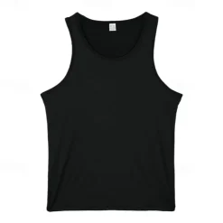 Men's Tank Top Vest Top Undershirt Sleeveless Shirt Sleeveless Crew Neck Summer Plain Fashion Designer Basic Classic Vacation Street Going out Black White Top Tee for Men