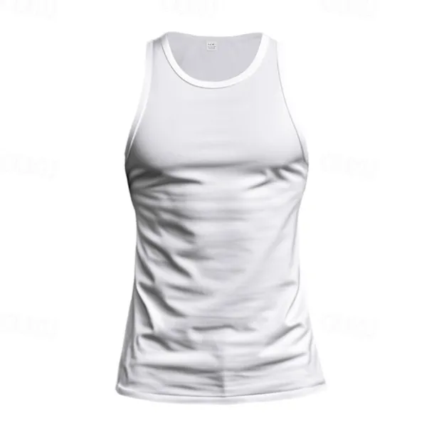 Men's Tank Top Vest Top Undershirt Sleeveless Shirt Sleeveless Crew Neck Summer Plain Fashion Designer Basic Classic Vacation Street Going out Black White Top Tee for Men