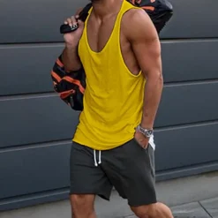 Men's Tank Top Vest Top Undershirt Sleeveless Shirt Sleeveless Crew Neck Summer Solid Color Fashion Casual Comfortable Street Daily Holiday Black White Yellow Top Tee for Men