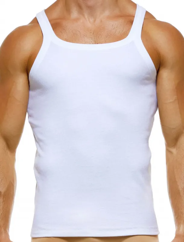 Men's Tank Top Vest Top Undershirt Sleeveless Shirt Sleeveless Crew Neck Summer Plain Fashion Designer Muscle Outdoor Going out Gym Black White Top Tee for Men