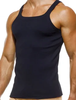 Men's Tank Top Vest Top Undershirt Sleeveless Shirt Sleeveless Crew Neck Summer Plain Fashion Designer Muscle Outdoor Going out Gym Black White Top Tee for Men