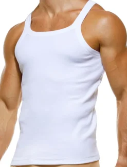 Men's Tank Top Vest Top Undershirt Sleeveless Shirt Sleeveless Crew Neck Summer Plain Fashion Designer Muscle Outdoor Going out Gym Black White Top Tee for Men