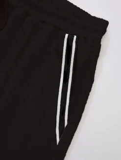 Men's Tee & Drawstring Waist Shorts 2 Pieces Outfits Short Sleeves Crewneck Summer Striped Fashion Sport Casual 2 Piece Striped Trim Vacation Daily Wear Activewear Black Pink Khaki Top Tee for Men