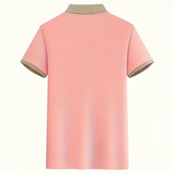 Men's Text Eiffel Tower Polo Short Sleeve Polo Shirts Collared Shirts Business Casual School Athleisure Daily Wear 3D Print Summer Black Pink Navy Blue