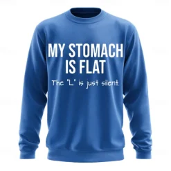 Men's Text Funny Slang Sweatshirt Fashion Daily Long Sleeve Crew Neck Black White Crewneck 3D All Seasons Designer