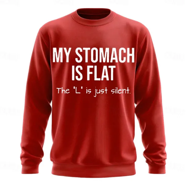 Men's Text Funny Slang Sweatshirt Fashion Daily Long Sleeve Crew Neck Black White Crewneck 3D All Seasons Designer