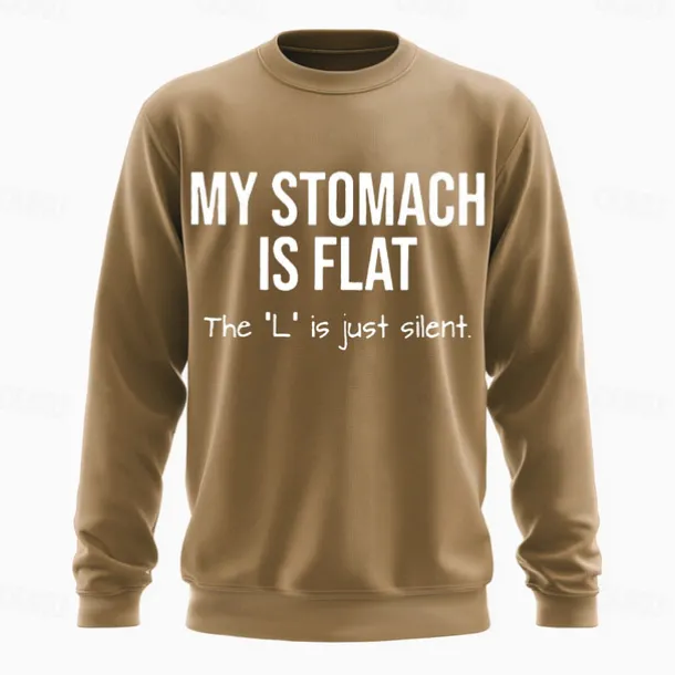 Men's Text Funny Slang Sweatshirt Fashion Daily Long Sleeve Crew Neck Black White Crewneck 3D All Seasons Designer