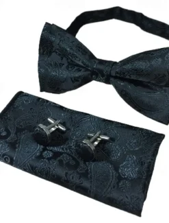 Men's Ties Bow Tie Pocket Square Cufflinks Sets Bow Tie Gift Box Work Wedding Gentleman Jacquard