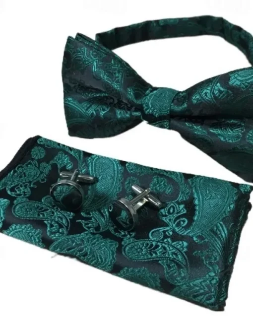 Men's Ties Bow Tie Pocket Square Cufflinks Sets Bow Tie Gift Box Work Wedding Gentleman Jacquard