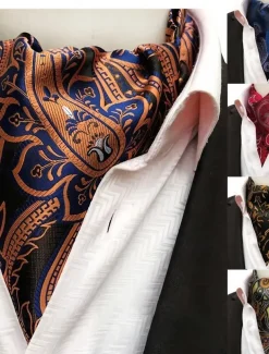 Men's Ties Scarf Cravat Ascot Vintage Work Classic Style Fashion Business Causal Date