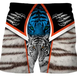 Men's Tiger Letter Swim Trunks Swim Shorts Board Shorts Mid Waist Hawaiian Boho Outdoor Holiday Going out Pocket Elastic Waist Drawstring Designer Clothing Apparel