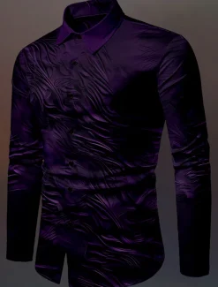 Men's Totem Halloween Costumes Shirt Button Up Shirt Long Sleeve Vintage Gothic Outdoor Halloween Street Fall & Winter Turndown Buttons Print Black Blue Purple Green
