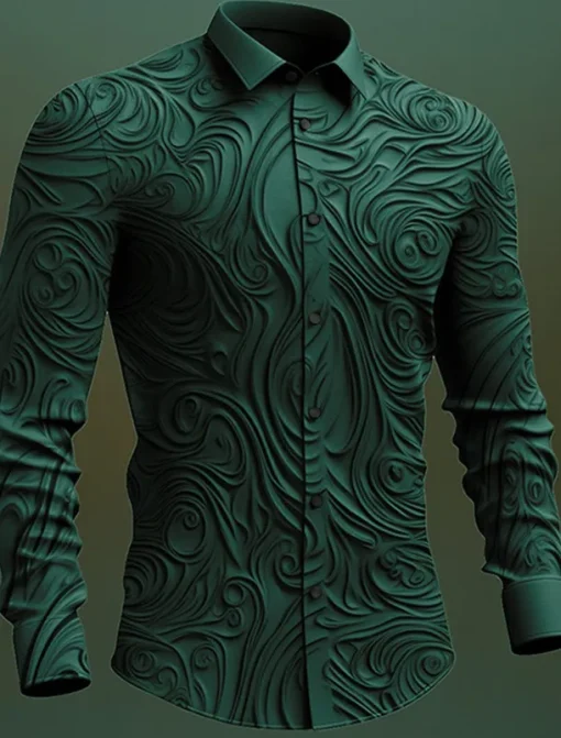 Men's Totem Shirt Button Up Shirt Long Sleeve Vintage Gothic Outdoor Halloween Street Fall & Winter Turndown Buttons Print Black Purple Green khaki