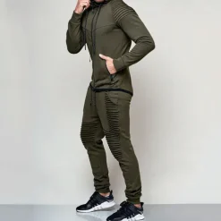 Men's Tracksuit Jogging Suit 2 Piece Full Zip Casual Fall Long Sleeve Breathable Soft Fitness Gym Workout Running Sportswear Activewear Solid Colored Dark Grey Black Wine