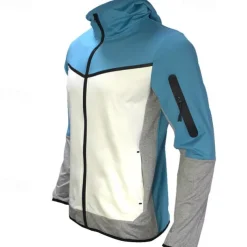 Men's Tracksuit Jogging Suit 2 Piece Full Zip Casual Fall Long Sleeve Breathable Soft Fitness Gym Workout Running Sportswear Activewear Color Block Gray Black Black Orange