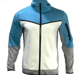 Men's Tracksuit Jogging Suit 2 Piece Full Zip Casual Fall Long Sleeve Breathable Soft Fitness Gym Workout Running Sportswear Activewear Color Block Gray Black Black Orange