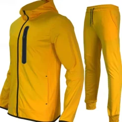 Men's Tracksuit Jogging Suit 2 Piece Full Zip Casual Fall Long Sleeve Breathable Soft Fitness Gym Workout Running Sportswear Activewear Color Block Blue and White Red black Yellow / Black