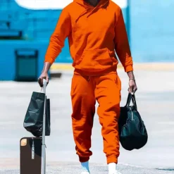 Men's Tracksuit Jogging Suit 2 Piece Casual Fall Long Sleeve Thermal Warm Soft Fitness Gym Workout Running Sportswear Activewear Solid Colored Dark Grey Dark Khaki Black