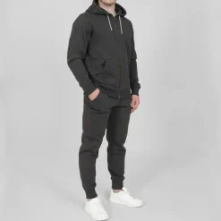 Men's Tracksuit Jogging Suit 2 Piece Full Zip Casual Fall Long Sleeve Breathable Soft Fitness Gym Workout Running Sportswear Activewear Color Block Dark Grey Black White