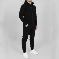 Men's Tracksuit Jogging Suit 2 Piece Full Zip Casual Fall Long Sleeve Breathable Soft Fitness Gym Workout Running Sportswear Activewear Color Block Dark Grey Black White