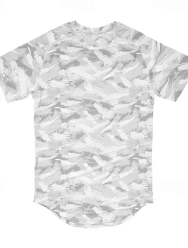 Men's Tracksuit Outfit Set Shorts Crew Neck Outdoor Daily Sports Pocket Drawstring 2 Piece Camouflage White Dark Grey Army Green Polyester Activewear Classic Casual Summer