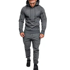 Men's Tracksuit Sweatsuit 2 Piece Street Summer Long Sleeve Cotton Thermal Warm Breathable Moisture Wicking Fitness Gym Workout Running Sportswear Activewear Solid Colored Dark Grey Black Light Grey
