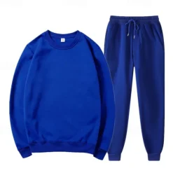 Men's Tracksuit Sweatsuit Jogging Suits Black Blue Orange Light Grey Crew Neck Plain 2 Piece Sports & Outdoor Daily Holiday Streetwear Basic Casual Spring & Fall Clothing Apparel Hoodies Sweatshirts