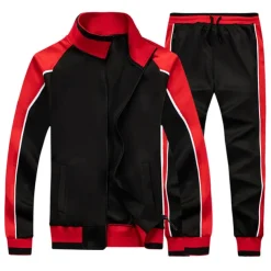 Men's Tracksuit Sweatsuit Jogging Suits Black Blue Green Gray Standing Collar Color Block Patchwork 2 Piece Sports & Outdoor Daily Sports Basic Casual Big and Tall Fall Spring Clothing Apparel Hoodies