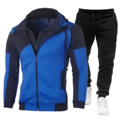 Men's Tracksuit Sweatsuit 2 Piece Athletic Winter Long Sleeve Thermal Warm Breathable Soft Fitness Running Jogging Sportswear Activewear Color Block Dark Grey White Red