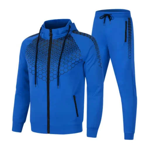 Men's Tracksuit Sweatsuit 2 Piece Full Zip Casual Winter Long Sleeve Thermal Warm Breathable Moisture Wicking Fitness Gym Workout Running Sportswear Activewear Navy Black White