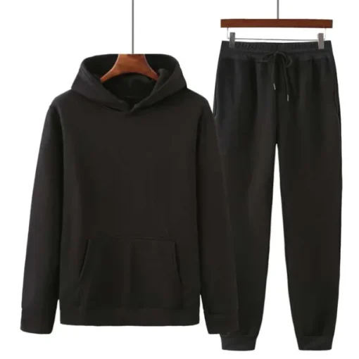 Men's Tracksuit Sweatsuit Jogging Suits Wine Red Black White Yellow Pink Hooded Plain Drawstring 2 Piece Sports & Outdoor Sports Streetwear Streetwear Casual Big and Tall Fall & Winter Clothing