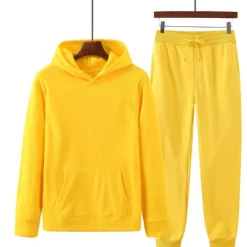Men's Tracksuit Sweatsuit Jogging Suits Wine Red Black White Yellow Pink Hooded Plain Drawstring 2 Piece Sports & Outdoor Sports Streetwear Streetwear Casual Big and Tall Fall & Winter Clothing