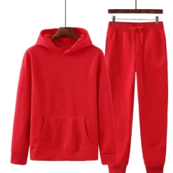 Men's Tracksuit Sweatsuit Jogging Suits Wine Red Black White Yellow Pink Hooded Plain Drawstring 2 Piece Sports & Outdoor Sports Streetwear Streetwear Casual Big and Tall Fall & Winter Clothing