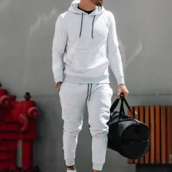 Men's Tracksuit Sweatsuit 2 Piece Athletic Long Sleeve Thermal Warm Breathable Moisture Wicking Fitness Running Jogging Sportswear Activewear Solid Colored Black White Yellow