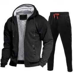 Men's Tracksuit Sweatsuit Black Red Navy Blue Light Grey Dark Gray Hooded Color Block Drawstring 2 Piece Streetwear Cool Spring Fall Clothing Apparel Hoodies Sweatshirts