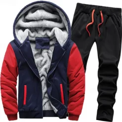 Men's Tracksuit Sweatsuit Black Red Navy Blue Light Grey Dark Gray Hooded Color Block Drawstring 2 Piece Streetwear Cool Spring Fall Clothing Apparel Hoodies Sweatshirts
