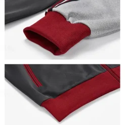 Men's Tracksuit Sweatsuit Full Zip Sweatshirt Black Army Green Standing Collar Color Block Patchwork 2 Piece Sports & Outdoor Daily Holiday Streetwear Basic Casual Spring & Fall Clothing Apparel